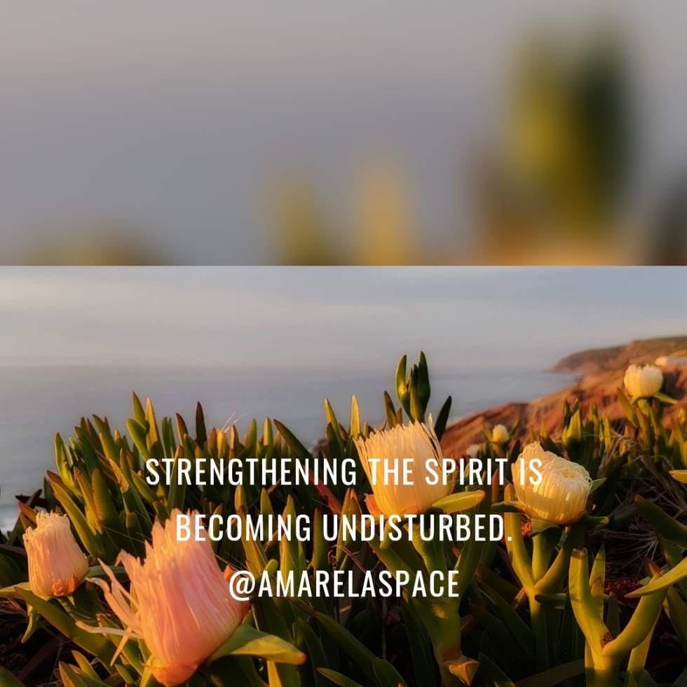 Strengthening the spirit is becoming undisturbed. @amarelaspace